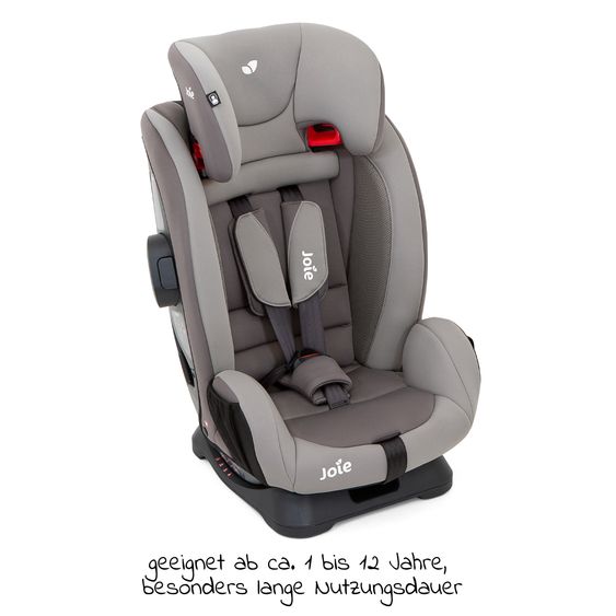 joie Kindersitz Fortifi R Gruppe 1/2/3 - ab 12 Monate - 12 Jahre (9-36 kg) inkl. GRATIS Autositz-Schutzunterlage + Rückenlehnen-Schutz - Dark Pewter