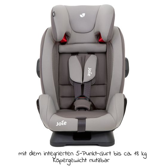 joie Kindersitz Fortifi R Gruppe 1/2/3 - ab 12 Monate - 12 Jahre (9-36 kg) inkl. GRATIS Autositz-Schutzunterlage + Rückenlehnen-Schutz - Dark Pewter