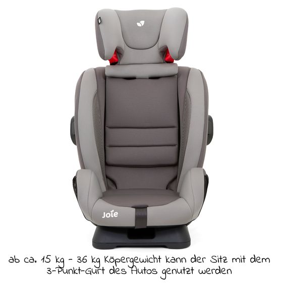 joie Kindersitz Fortifi R Gruppe 1/2/3 - ab 12 Monate - 12 Jahre (9-36 kg) inkl. GRATIS Autositz-Schutzunterlage + Rückenlehnen-Schutz - Dark Pewter