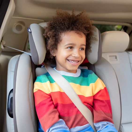 joie Kindersitz Fortifi R Gruppe 1/2/3 - ab 12 Monate - 12 Jahre (9-36 kg) inkl. GRATIS Autositz-Schutzunterlage + Rückenlehnen-Schutz - Dark Pewter