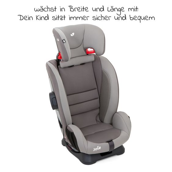 joie Kindersitz Fortifi R Gruppe 1/2/3 - ab 12 Monate - 12 Jahre (9-36 kg) inkl. GRATIS Autositz-Schutzunterlage + Rückenlehnen-Schutz - Dark Pewter