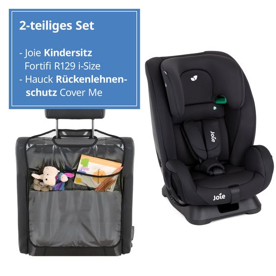 joie Kindersitz Fortifi R129 i-Size ab 15 Monate - 12 Jahre (76 cm - 145 cm) inkl. Rückenlehnen-Schutz Cover Me - Shale