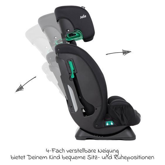 joie Kindersitz Fortifi R129 i-Size ab 15 Monate - 12 Jahre (76 cm - 145 cm) inkl. Rückenlehnen-Schutz Cover Me - Shale