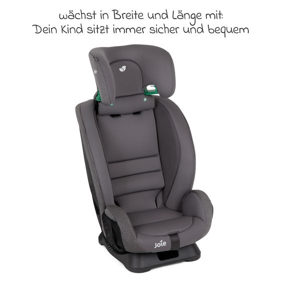 joie Kindersitz Fortifi R129 i-Size ab 15 Monate - 12 Jahre (76 cm - 145 cm) inkl. Rückenlehnen-Schutz Cover Me - Thunder