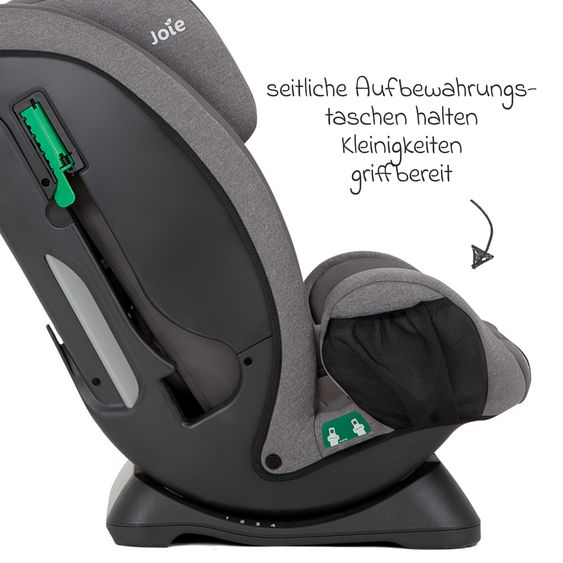 joie Kindersitz Fortifi R129 i-Size ab 15 Monate - 12 Jahre (76 cm - 145 cm) inkl. Rückenlehnen-Schutz Cover Me - Thunder