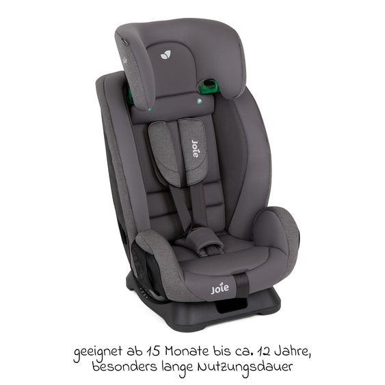 joie Kindersitz Fortifi R129 i-Size ab 15 Monate - 12 Jahre (76 cm - 145 cm) inkl. Rückenlehnen-Schutz Cover Me - Thunder