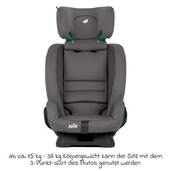 joie Kindersitz Fortifi R129 i-Size ab 15 Monate - 12 Jahre (76 cm - 145 cm) inkl. Rückenlehnen-Schutz Cover Me - Thunder