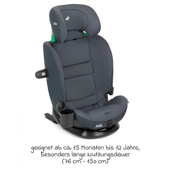 joie Seggiolino auto i-Bold R129 i-Size da 15 mesi a 12 anni (76 cm - 150 cm) con Isofix, top tether e portabicchieri - Moonlight