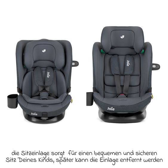 joie Seggiolino auto i-Bold R129 i-Size da 15 mesi a 12 anni (76 cm - 150 cm) con Isofix, top tether e portabicchieri - Moonlight