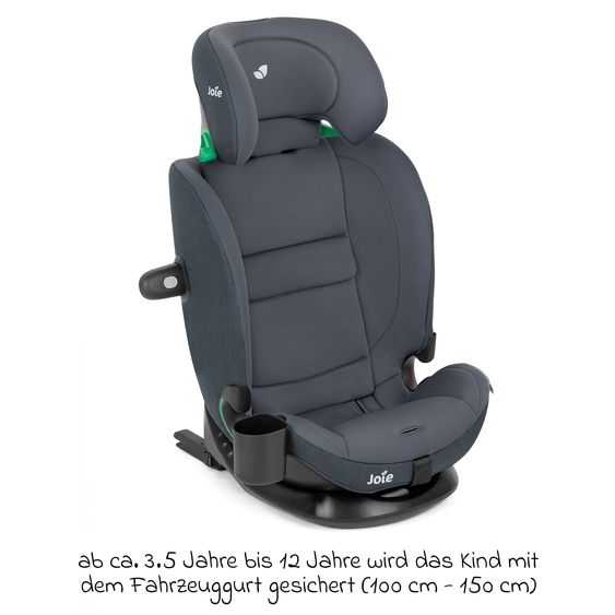 joie Seggiolino auto i-Bold R129 i-Size da 15 mesi a 12 anni (76 cm - 150 cm) con Isofix, top tether e portabicchieri - Moonlight