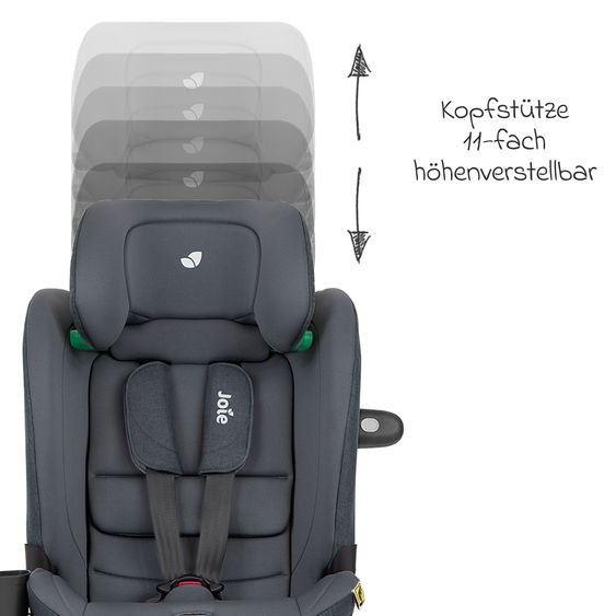 joie Seggiolino auto i-Bold R129 i-Size da 15 mesi a 12 anni (76 cm - 150 cm) con Isofix, top tether e portabicchieri - Moonlight