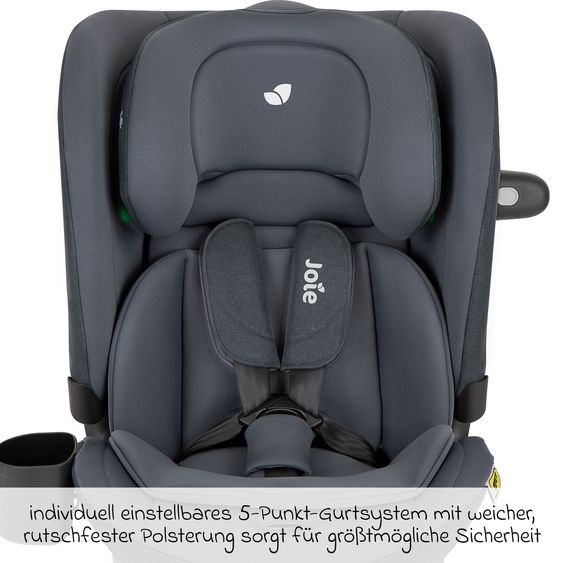 joie Seggiolino auto i-Bold R129 i-Size da 15 mesi a 12 anni (76 cm - 150 cm) con Isofix, top tether e portabicchieri - Moonlight