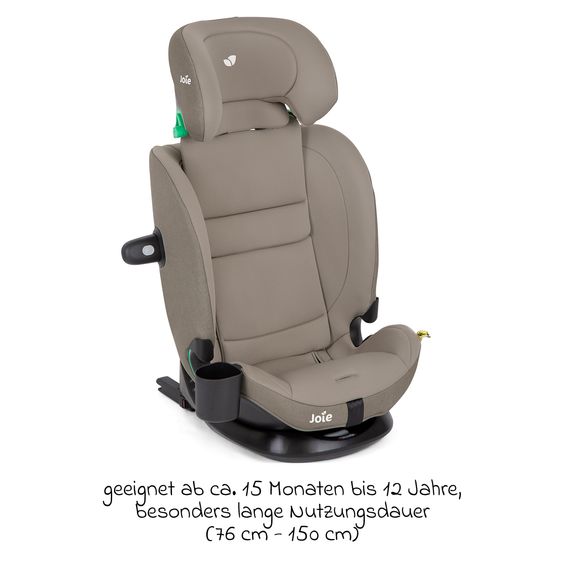 joie Seggiolino auto i-Bold R129 i-Size da 15 mesi a 12 anni (76 cm - 150 cm) con Isofix, top tether e portabicchieri - Oak