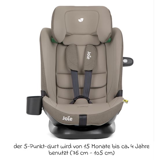 joie Seggiolino auto i-Bold R129 i-Size da 15 mesi a 12 anni (76 cm - 150 cm) con Isofix, top tether e portabicchieri - Oak