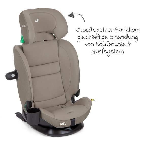 joie Seggiolino auto i-Bold R129 i-Size da 15 mesi a 12 anni (76 cm - 150 cm) con Isofix, top tether e portabicchieri - Oak