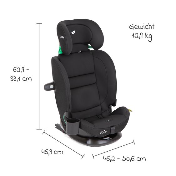 joie Seggiolino auto i-Bold R129 i-Size da 15 mesi a 12 anni (76 cm - 150 cm) con Isofix, top tether e portabicchieri - Shale