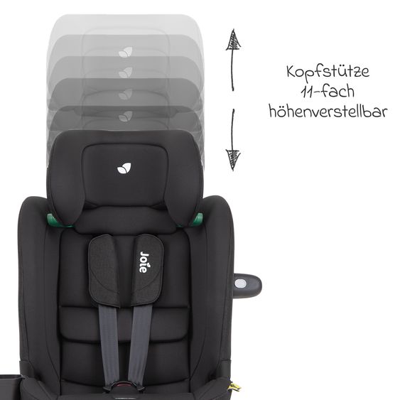 joie Seggiolino auto i-Bold R129 i-Size da 15 mesi a 12 anni (76 cm - 150 cm) con Isofix, top tether e portabicchieri - Shale