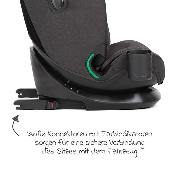 joie Child seat i-Bold R129 i-Size from 15 months - 12 years (76 cm - 150 cm) with Isofix, top tether & cup holder - Thunder