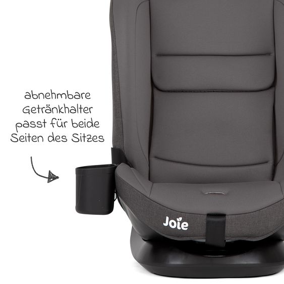 joie Child seat i-Bold R129 i-Size from 15 months - 12 years (76 cm - 150 cm) with Isofix, top tether & cup holder - Thunder