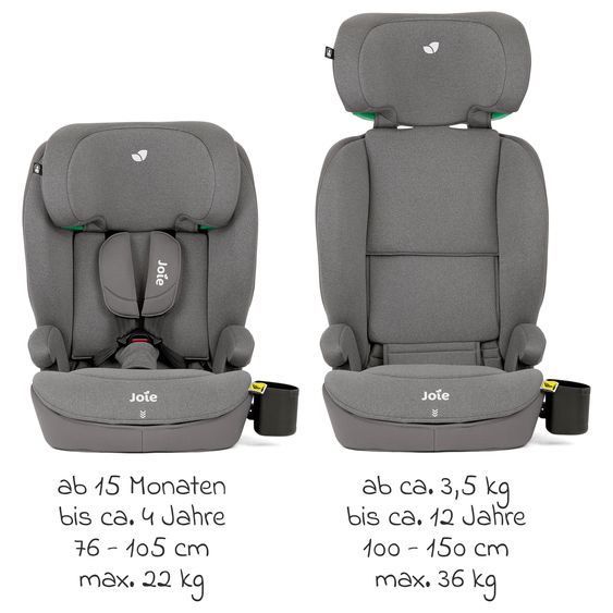 joie Kindersitz i-Irvana ab 15 Monate - 12 Jahre (76 cm - 150 cm) inkl. Isofix - Thunder