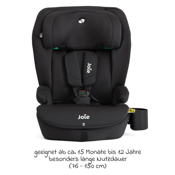 joie Kindersitz i-Irvana Max ab 15 Monate - 12 Jahre (76 cm - 150 cm) inkl. Isofix & Getränkehalter - Mercury Mesh