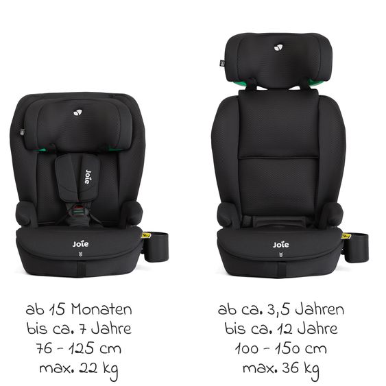 joie Kindersitz i-Irvana Max ab 15 Monate - 12 Jahre (76 cm - 150 cm) inkl. Isofix & Getränkehalter - Mercury Mesh