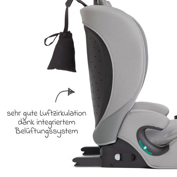 joie Kindersitz i-Irvana Max ab 15 Monate - 12 Jahre (76 cm - 150 cm) inkl. Isofix & Getränkehalter - Quartz Mesh