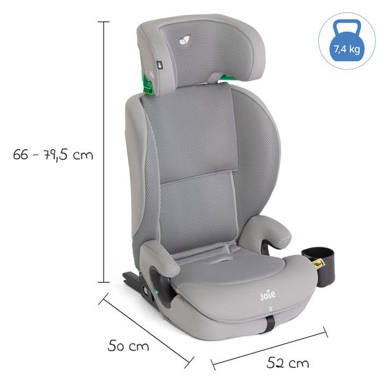 joie Kindersitz i-Irvana Max ab 15 Monate - 12 Jahre (76 cm - 150 cm) inkl. Isofix & Getränkehalter - Quartz Mesh