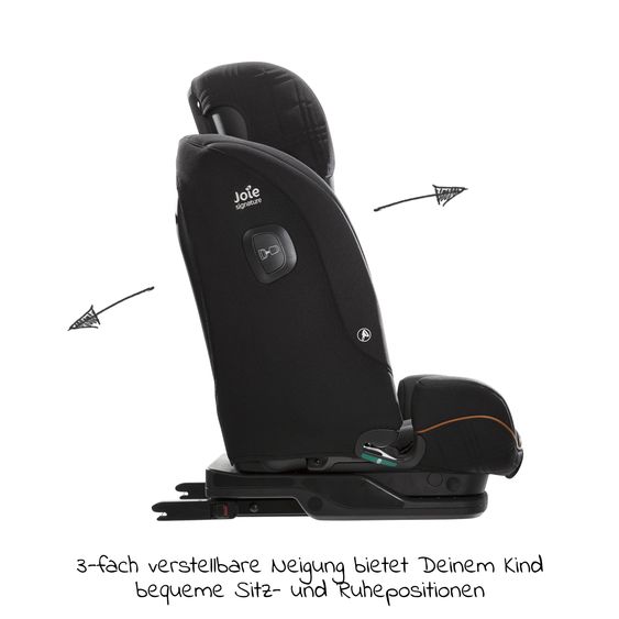 Joie Signature Child seat i-Plenti i-Size from 15 months - 12 years (76 cm - 150 cm) incl. Isofix, Top Tether & backrest protection Cover Me - Signature - Eclipse