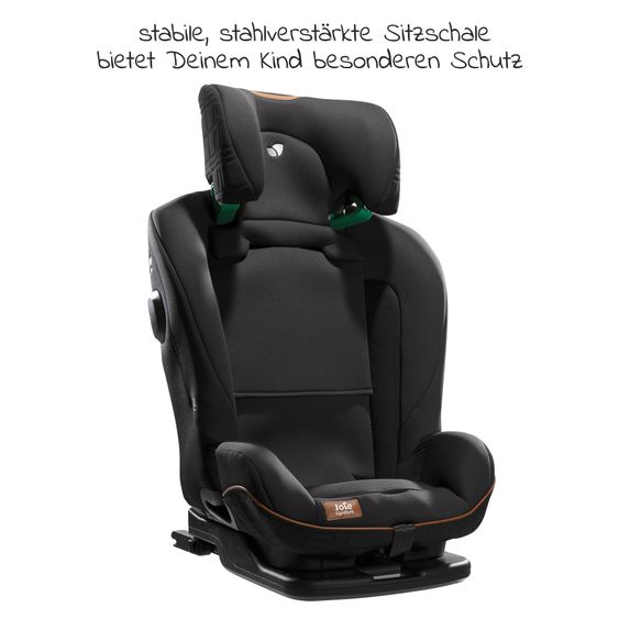 Joie Signature Child seat i-Plenti i-Size from 15 months - 12 years (76 cm - 150 cm) incl. Isofix, Top Tether & backrest protection Cover Me - Signature - Eclipse