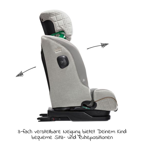 Joie Signature Child seat i-Plenti i-Size from 15 months - 12 years (76 cm - 150 cm) incl. Isofix, Top Tether & backrest protection Cover Me - Signature - Oyster