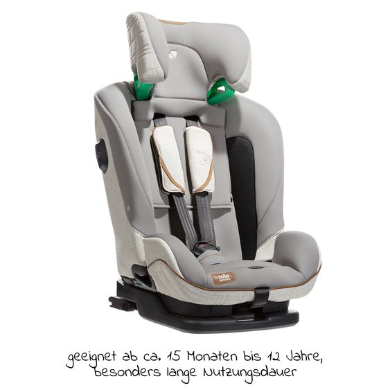 Joie Signature Child seat i-Plenti i-Size from 15 months - 12 years (76 cm - 150 cm) incl. Isofix, Top Tether & backrest protection Cover Me - Signature - Oyster