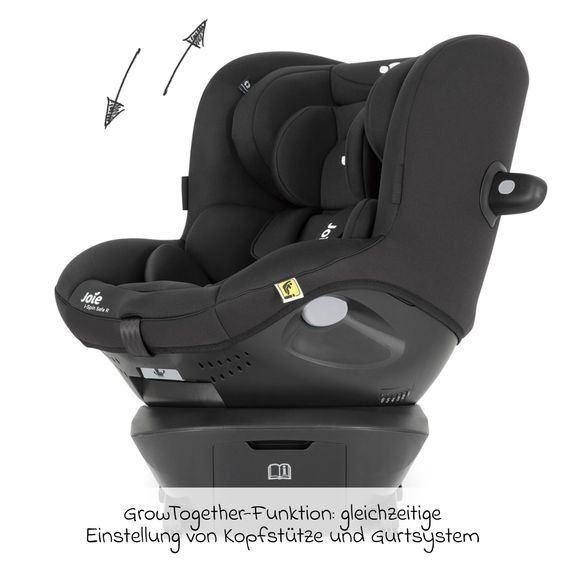 joie Kindersitz i-Spin Safe R ab Geburt - 4 Jahre (40 cm - 105 cm) inkl. Isofixbase - Coal