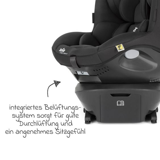 joie Kindersitz i-Spin Safe R ab Geburt - 4 Jahre (40 cm - 105 cm) inkl. Isofixbase - Coal