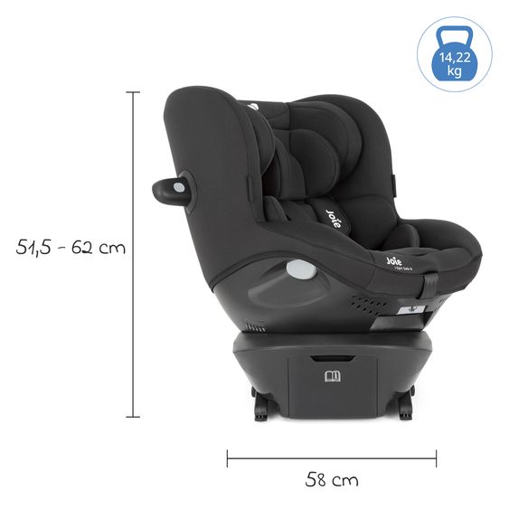 joie Kindersitz i-Spin Safe R ab Geburt - 4 Jahre (40 cm - 105 cm) inkl. Isofixbase - Coal
