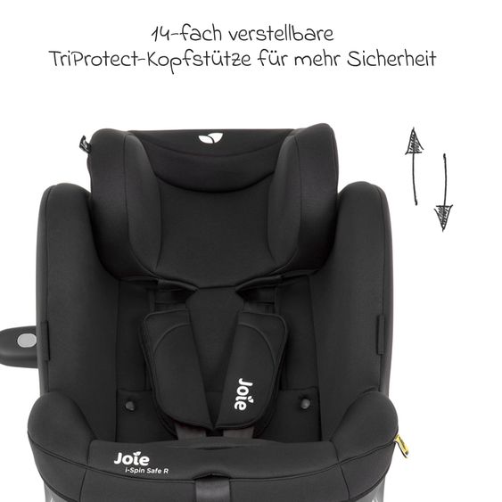 joie Kindersitz i-Spin Safe R ab Geburt - 4 Jahre (40 cm - 105 cm) inkl. Isofixbase - Coal