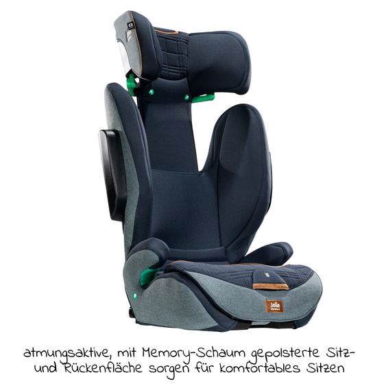 Joie Signature Kindersitz i-Traver i-Size ab 3,5 Jahre - 12 Jahre (100 cm - 150 cm) nur 5,6 kg leicht inkl. Isofix - Signature - Harbour