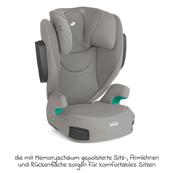 joie Kindersitz i-Trillo FX i-Size ab 3,5 Jahre -12 Jahre (100 cm -150 cm) inkl. Getränkehalter - Quartz Mesh
