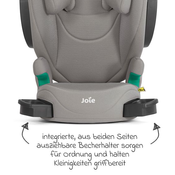 joie Kindersitz i-Trillo FX i-Size ab 3,5 Jahre -12 Jahre (100 cm -150 cm) inkl. Getränkehalter - Quartz Mesh