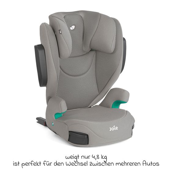 joie Kindersitz i-Trillo FX i-Size ab 3,5 Jahre -12 Jahre (100 cm -150 cm) inkl. Getränkehalter - Quartz Mesh