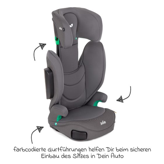 joie Kindersitz i-Trillo FX i-Size ab 3,5 Jahre - 12 Jahre (100 cm - 150 cm) inkl. Getränkehalter - Thunder