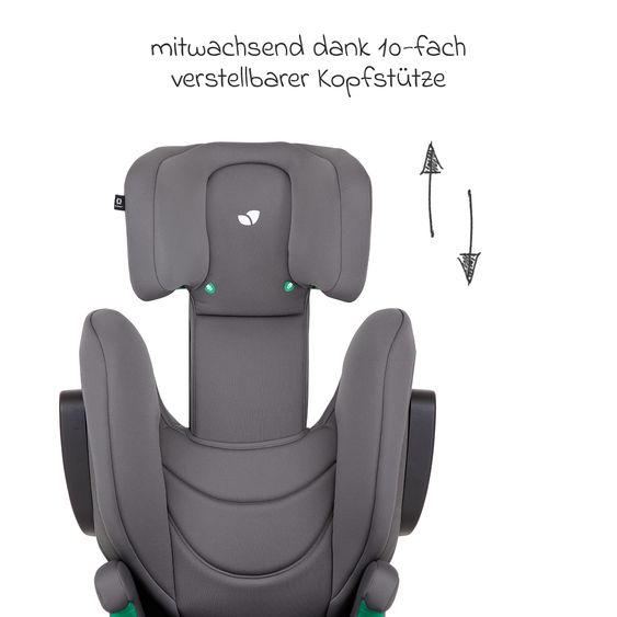 joie Kindersitz i-Trillo FX i-Size ab 3,5 Jahre - 12 Jahre (100 cm - 150 cm) inkl. Getränkehalter - Thunder