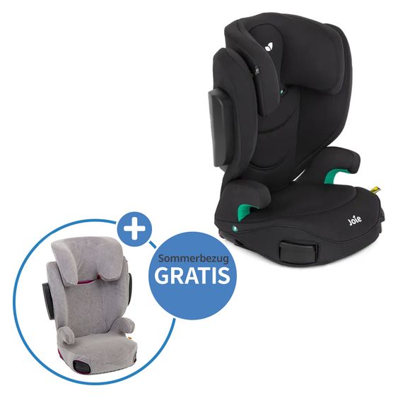 joie Kindersitz i-Trillo FX i-Size mit Sommerbezug ab 3,5 Jahre - 12 Jahre (100 cm -150 cm) inkl. Getränkehalter - Shale