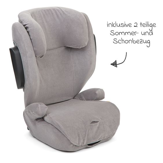 joie Kindersitz i-Trillo FX i-Size mit Sommerbezug ab 3,5 Jahre - 12 Jahre (100 cm -150 cm) inkl. Getränkehalter - Shale