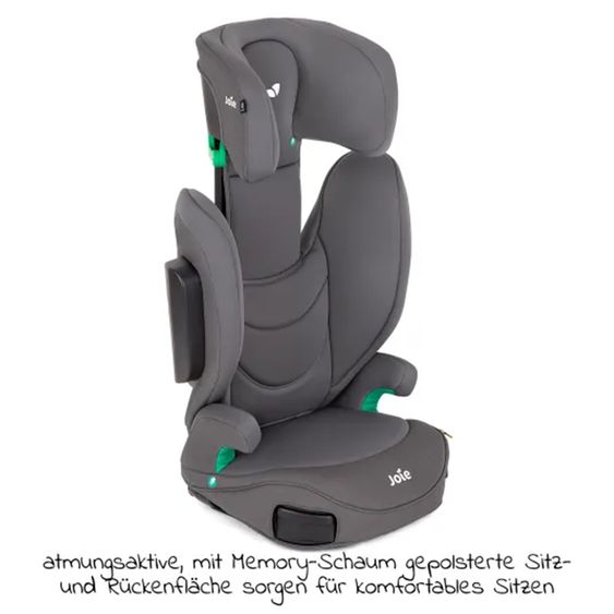 joie Kindersitz i-Trillo FX i-Size mit Sommerbezug ab 3,5 Jahre - 12 Jahre (100 cm -150 cm) inkl. Getränkehalter - Thunder
