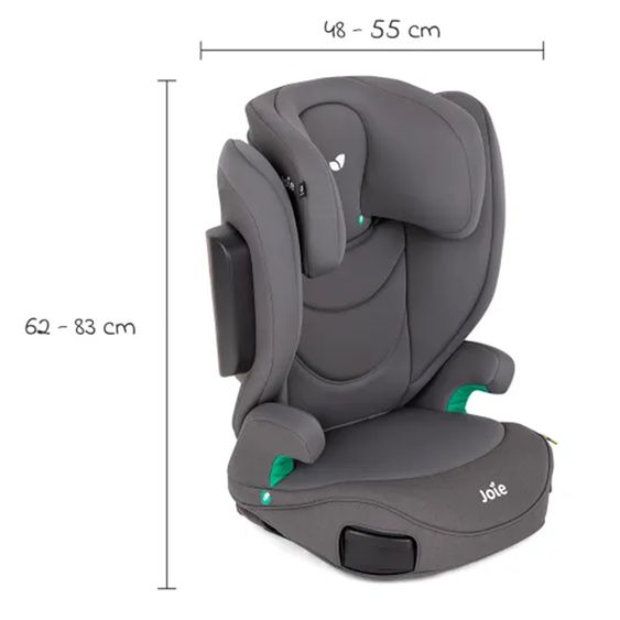 joie Kindersitz i-Trillo FX i-Size mit Sommerbezug ab 3,5 Jahre - 12 Jahre (100 cm -150 cm) inkl. Getränkehalter - Thunder