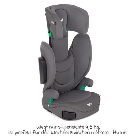 joie Kindersitz i-Trillo FX i-Size mit Sommerbezug ab 3,5 Jahre - 12 Jahre (100 cm -150 cm) inkl. Getränkehalter - Thunder
