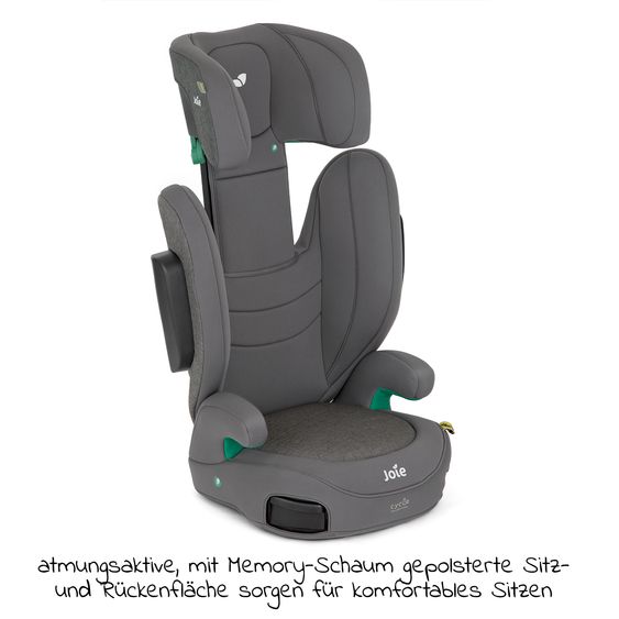 joie Kindersitz i-Trillo i-Size ab 3 Jahre - 12 Jahre (100 cm - 150 cm) inkl. Getränkehalter - Cycle Collection - Shell Gray