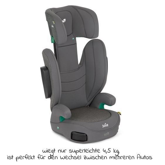 joie Kindersitz i-Trillo i-Size ab 3 Jahre - 12 Jahre (100 cm - 150 cm) inkl. Getränkehalter - Cycle Collection - Shell Gray