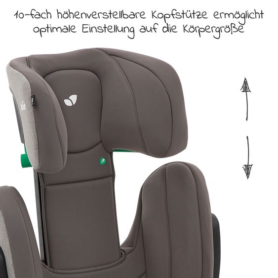 joie Kindersitz i-Trillo i-Size ab 3 Jahre-12 Jahre (100 cm-150 cm) inkl. Getränkehalter - Dark Pewter
